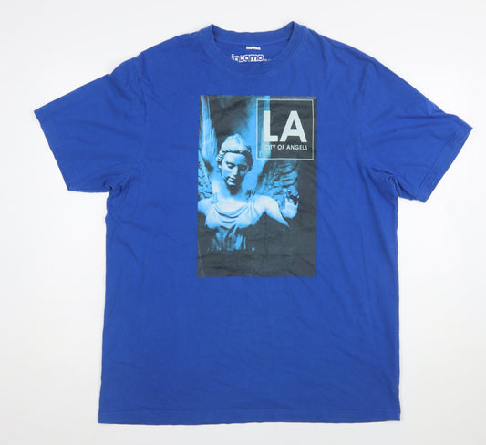 Jacamo Men's Blue LA City of Angels Cotton Graphic T-Shirt Size L