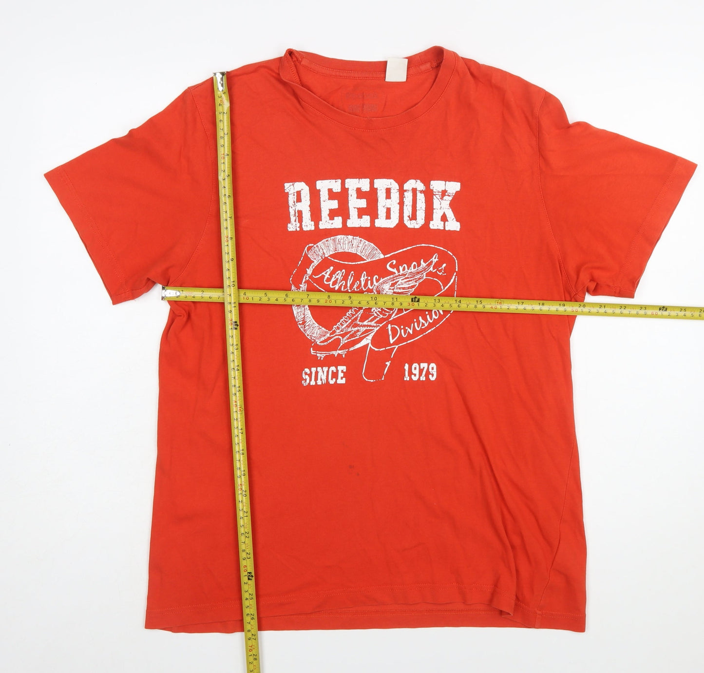 Reebok Men's Red Graphic Regular Fit Cotton T-Shirt Size L