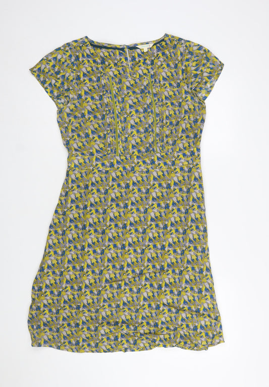 White Stuff Women's Multicoloured Geometric Shift Dress Size 10