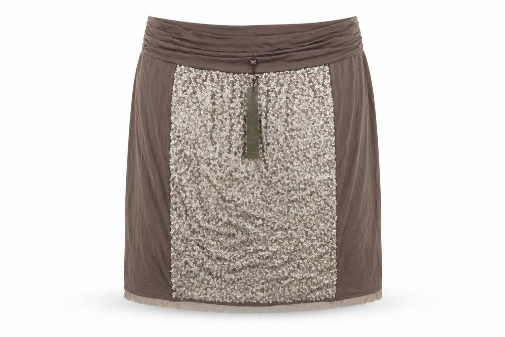 Phase Eight Women Brown Sequin Short Pencil Skirt Size L