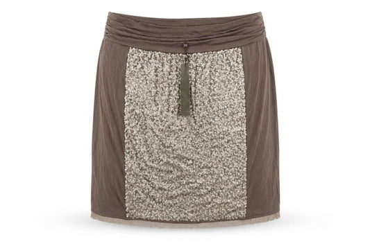 Phase Eight Women Brown Sequin Short Pencil Skirt Size L