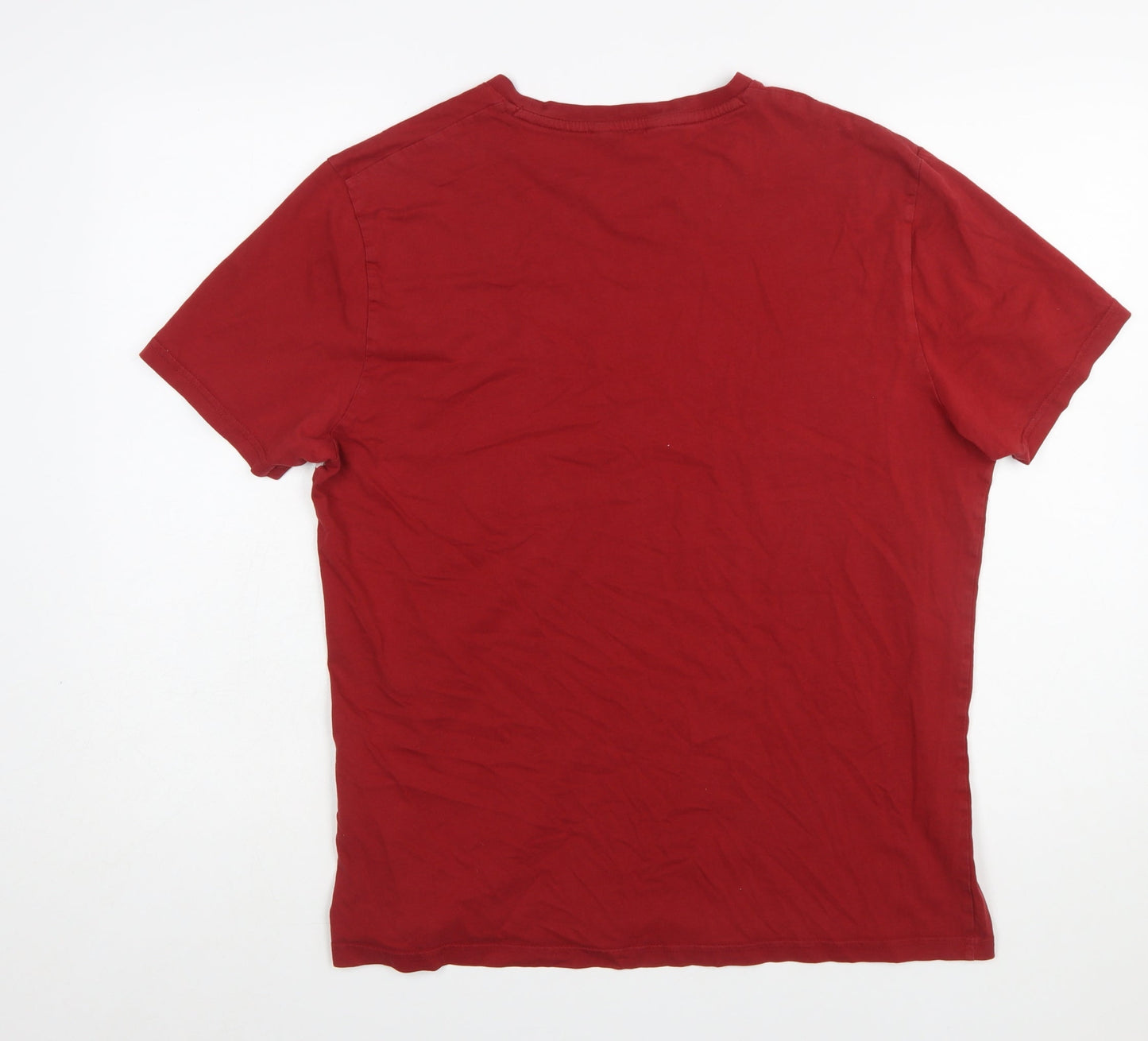 Ben Sherman Men's Red Colourblock Logo T-Shirt Size L