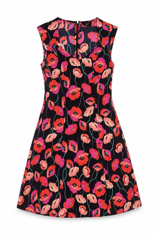 F&F Women’s Multicoloured Floral Sleeveless A-Line Dress Size 6