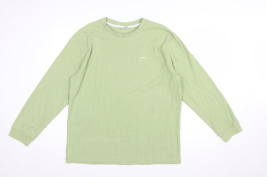 ClayBear Official Women's Green Long Sleeve Cotton T-Shirt Size L