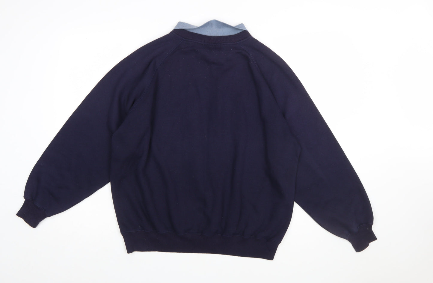 Violet Valley Women's Navy Patchwork Collared Pullover Sweatshirt M