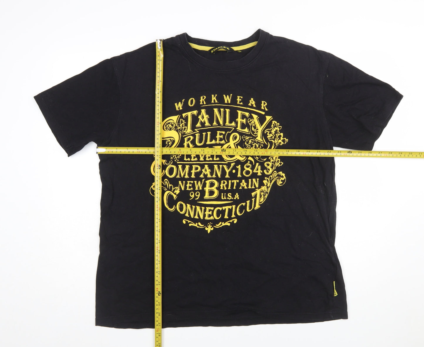Stanley Workwear Men's Black Crew Neck Cotton Graphic T-Shirt XL