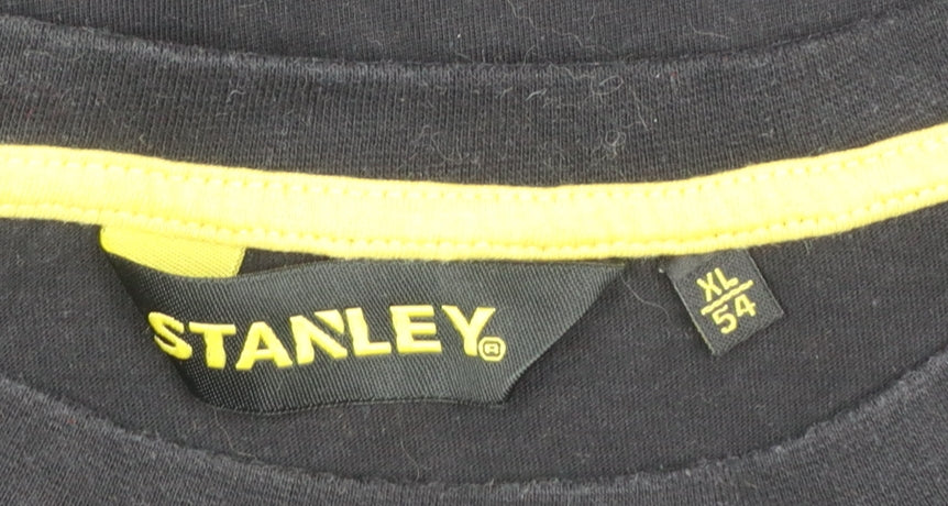 Stanley Workwear Men's Black Crew Neck Cotton Graphic T-Shirt XL