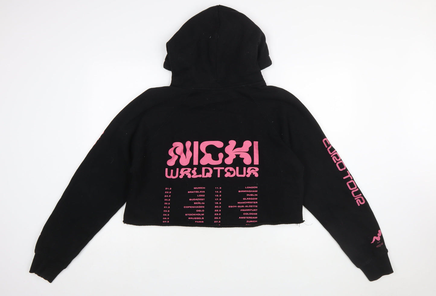 Nicki WRLD Tour Women's Black Pullover Cropped Hoodie XL Graphic Print