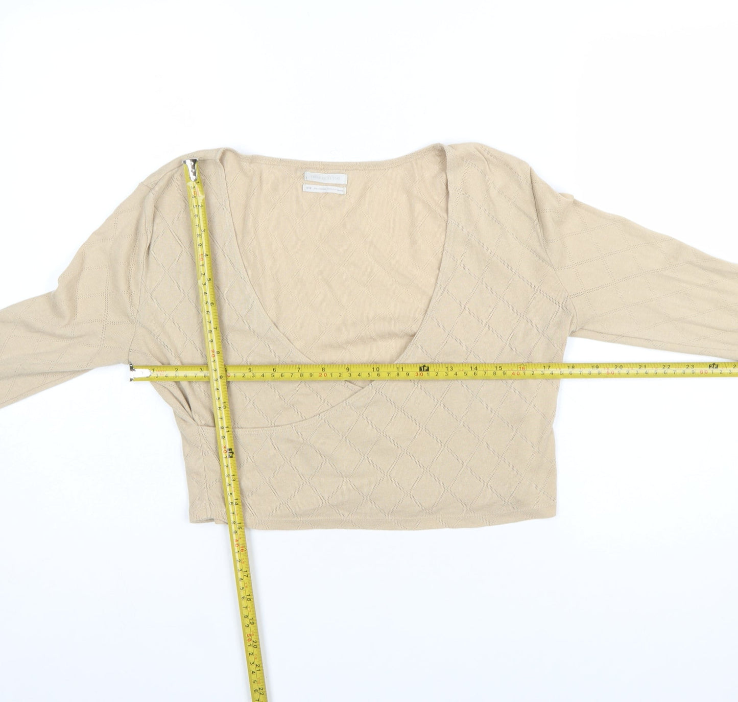 Urban Outfitters Women Beige V-Neck Knit Pullover Jumper Size M