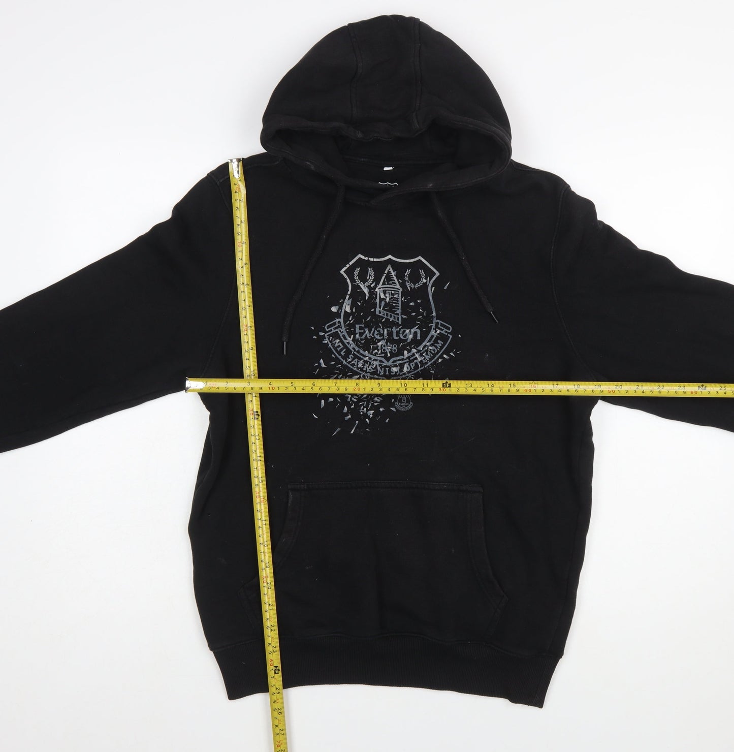 Everton Men Black S Pullover Hoodie Fleece Graphic Print