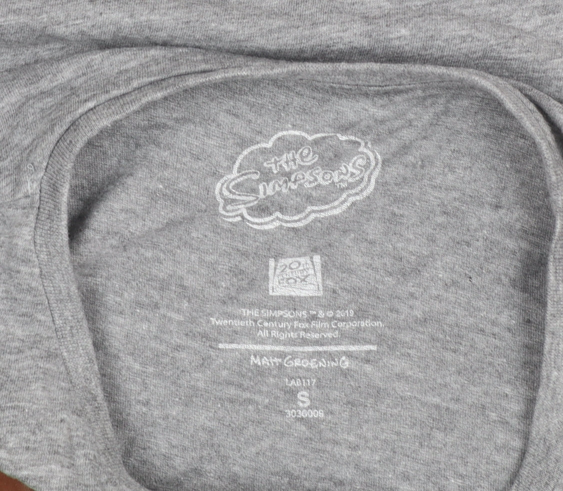 The Simpsons Women's Grey Short Sleeve Crew Neck T-Shirt Size S