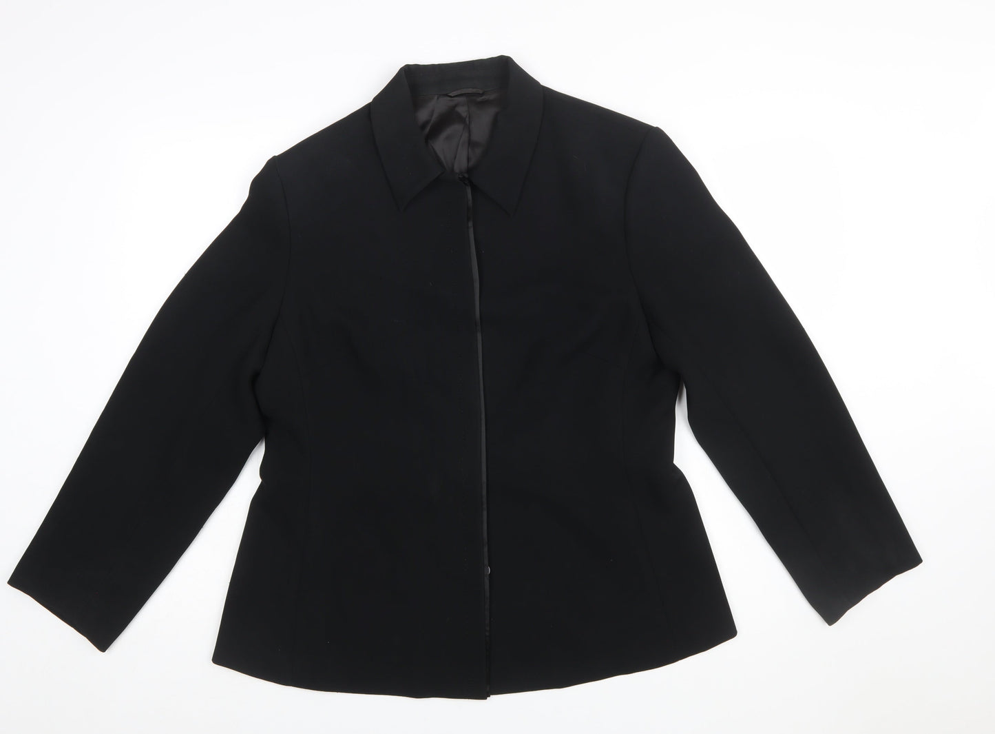 Next Women Black Poly Blazer UK 16 Lined Business Formal Jacket