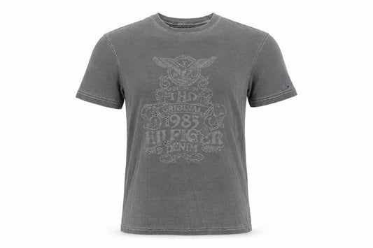 Tommy Hilfiger Denim Men's Grey Small Graphic Cotton T-Shirt