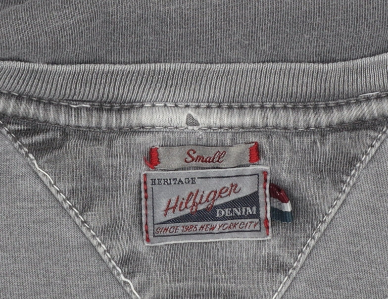 Tommy Hilfiger Denim Men's Grey Small Graphic Cotton T-Shirt