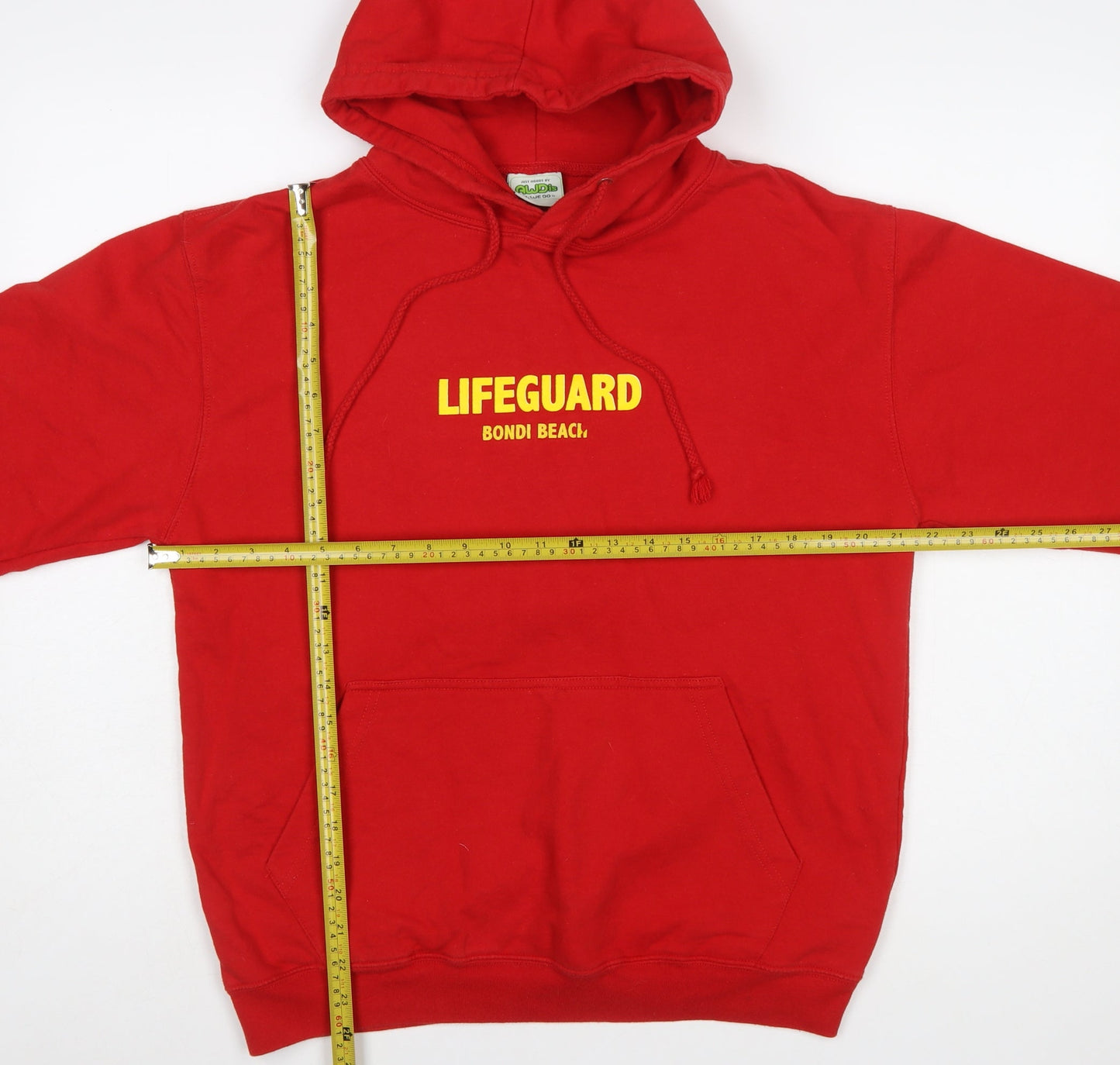 AWDis Men's Red Lifeguard Bondi Beach Pullover Hoodie M