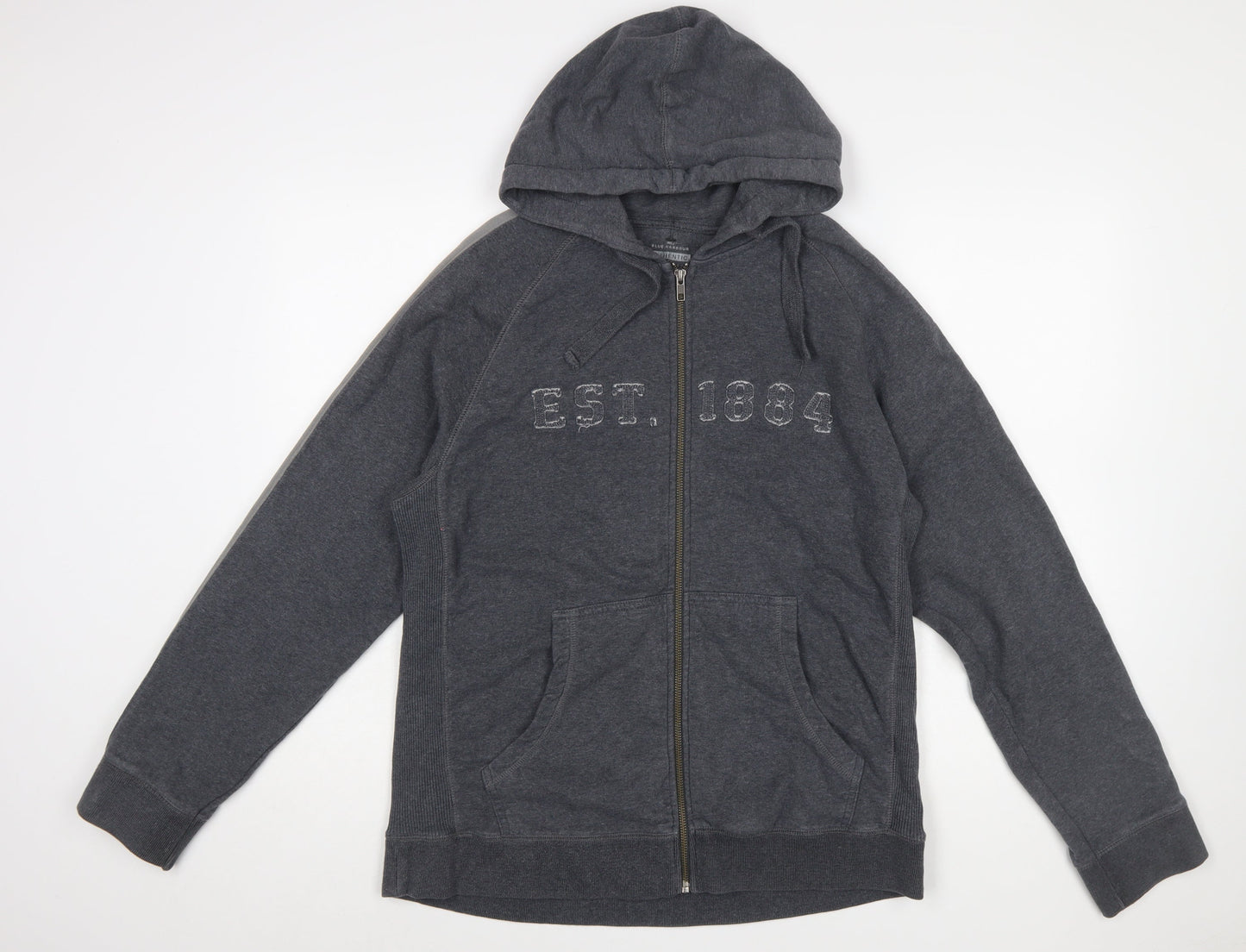 Marks and Spencer Men’s Grey Full Zip Hoodie Large Blue Harbour