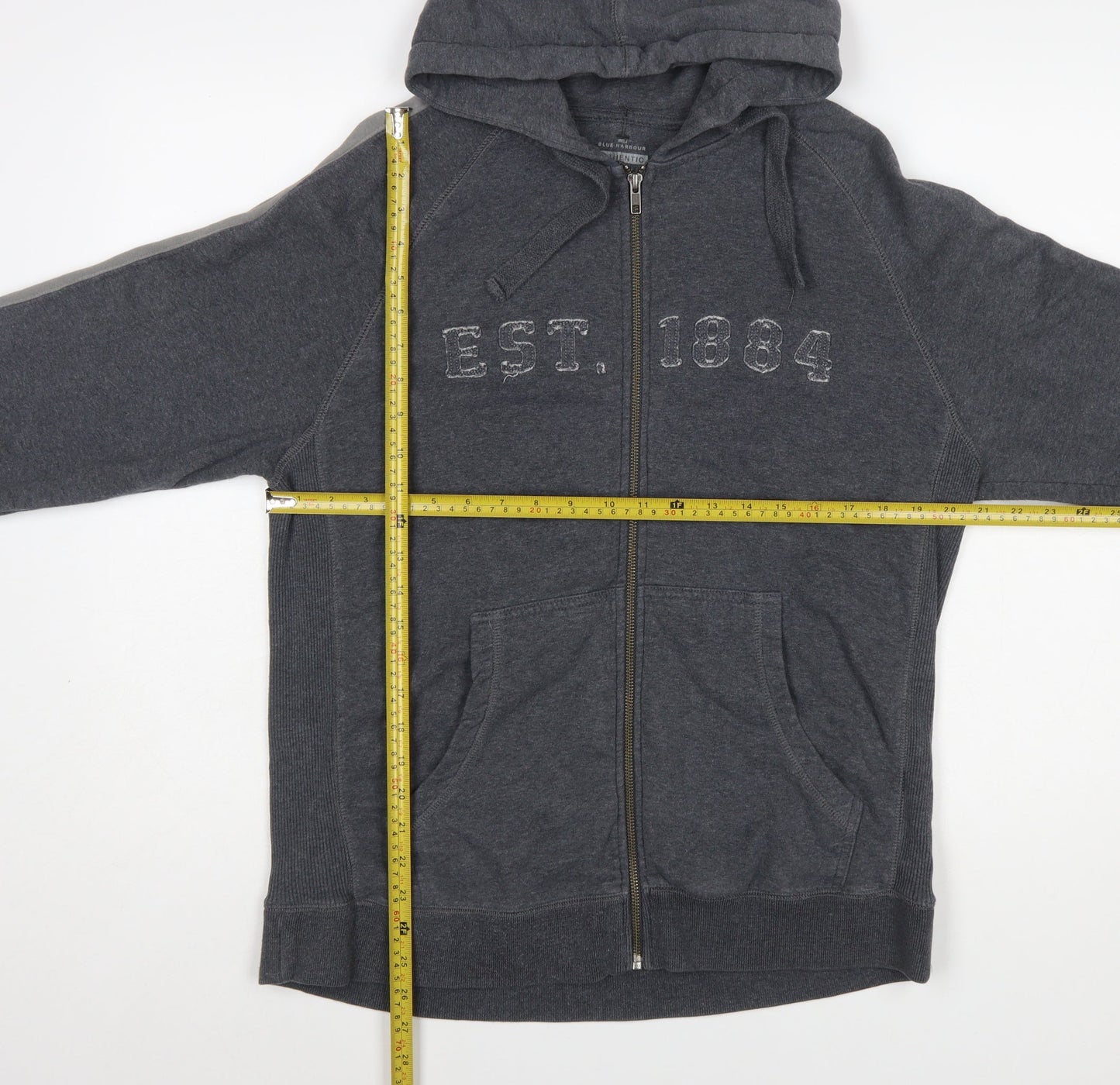 Marks and Spencer Men’s Grey Full Zip Hoodie Large Blue Harbour
