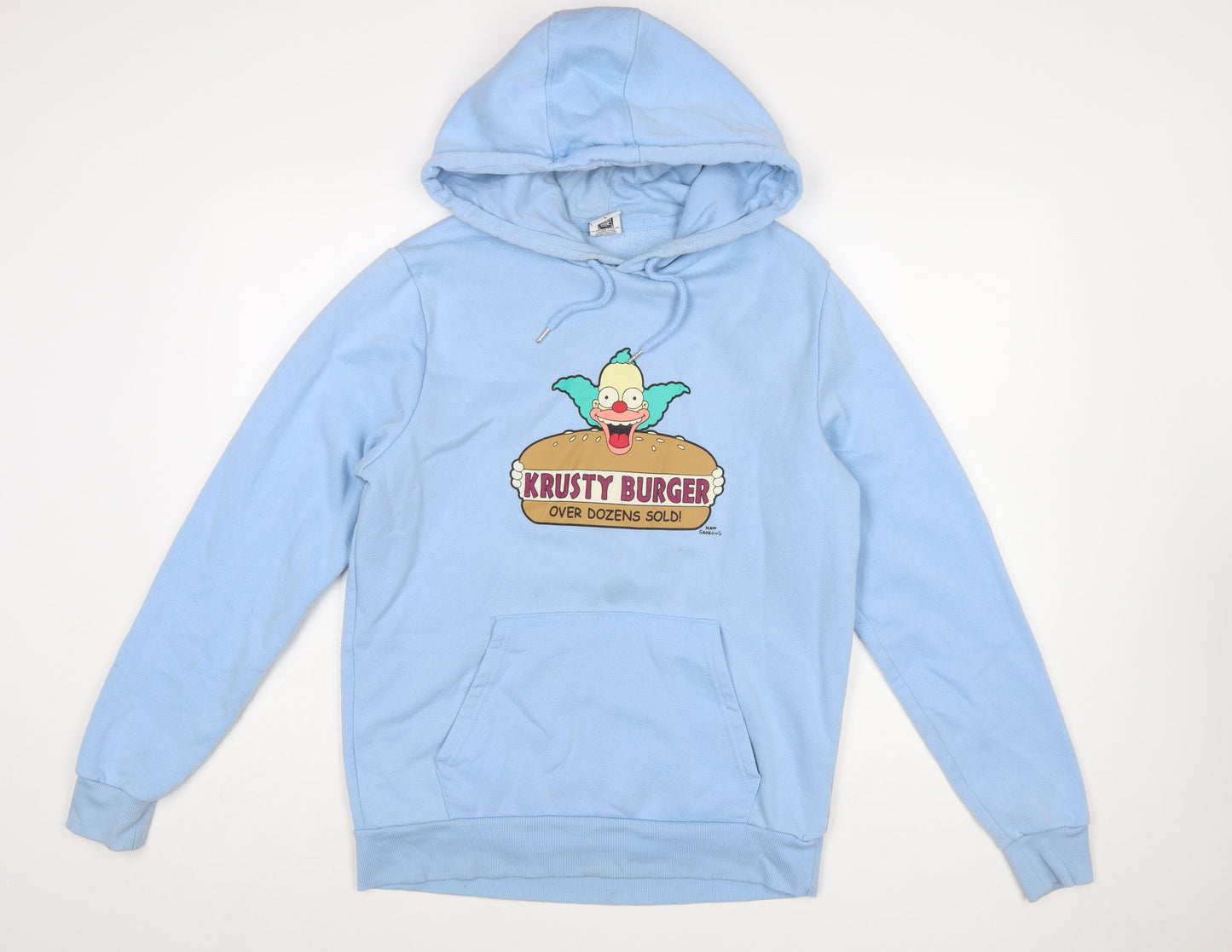 Primark The Simpsons Blue Men's Pullover Hoodie L Graphic Fleece