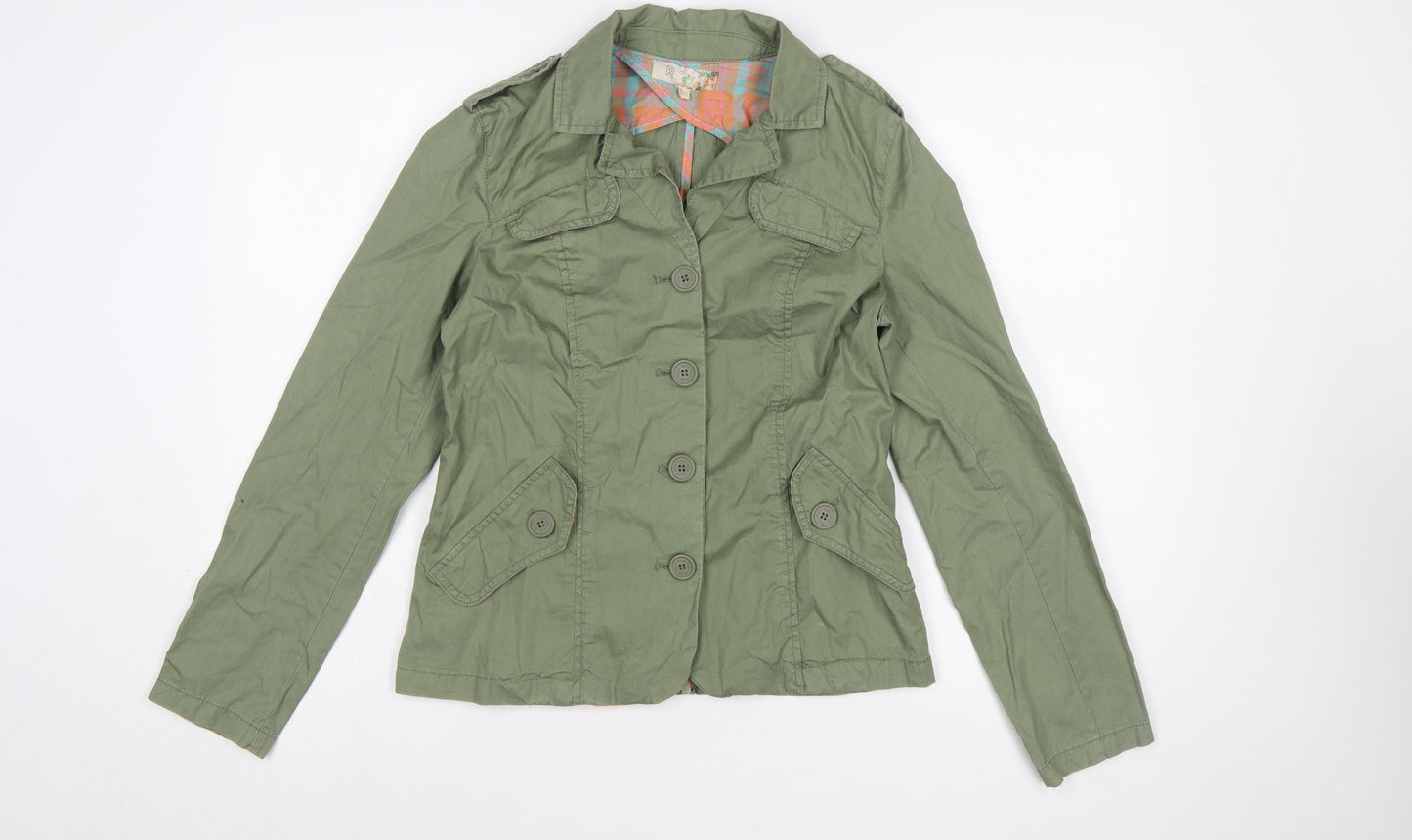 Roxy Women's Green Cotton Military Jacket Size S Casual