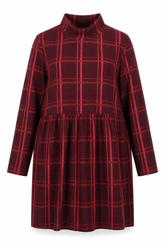 Simply Be Women Red Check Stretch Shift Dress Size 18