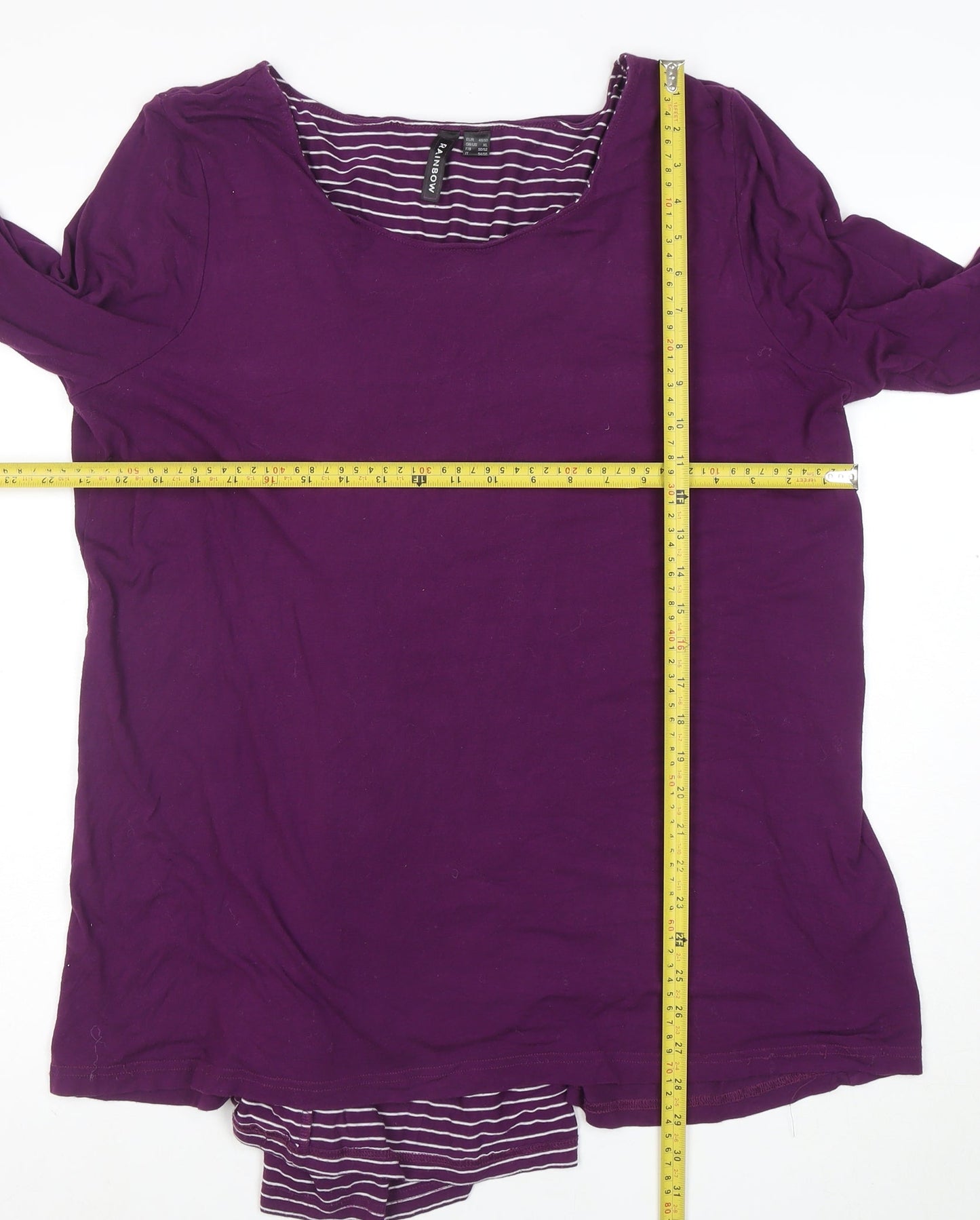 Rainbow Women's Purple Long Sleeve Jersey T-Shirt Size XL