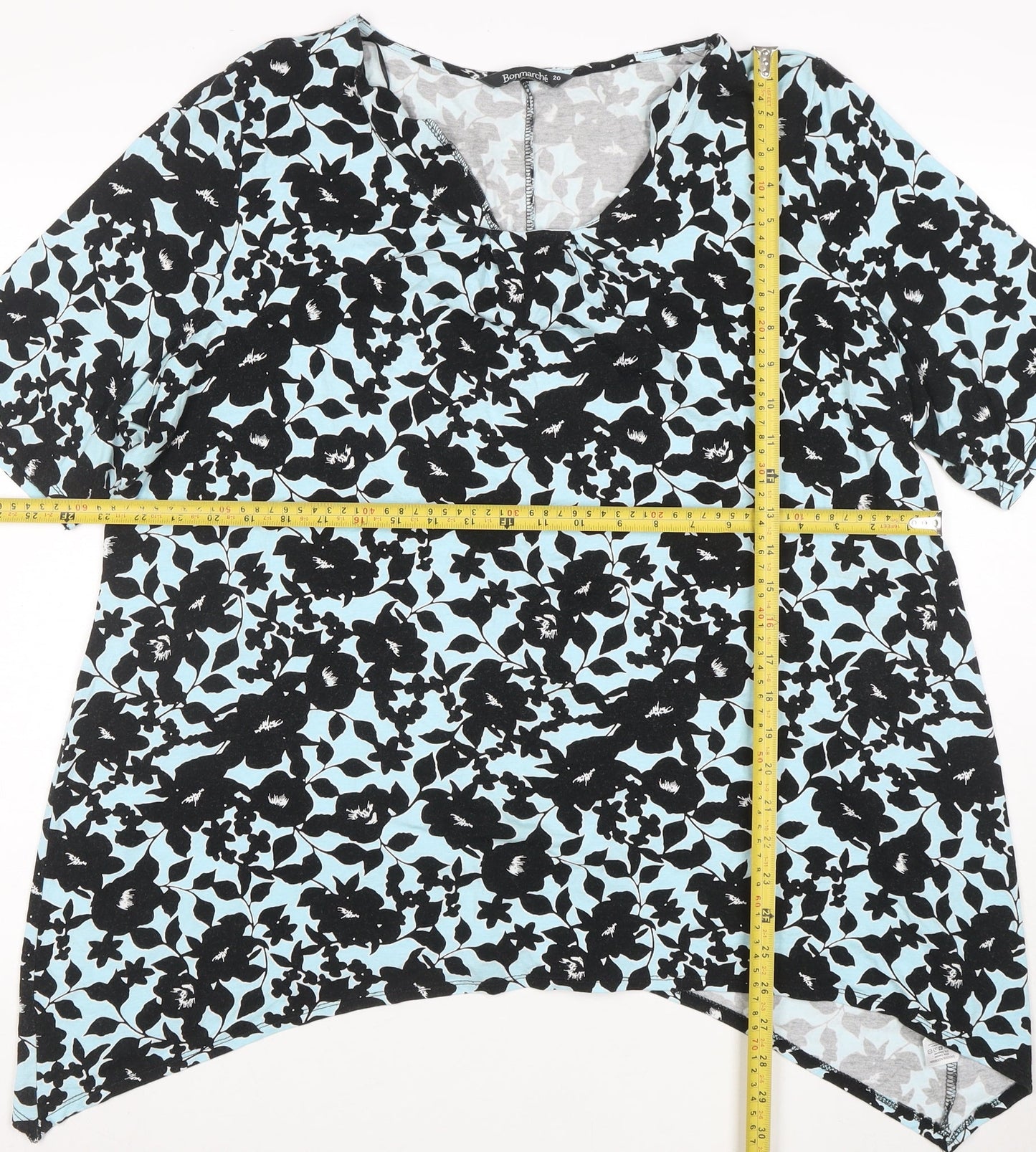 Bonmarché Women’s Blue Floral Viscose Tunic Blouse Size 20