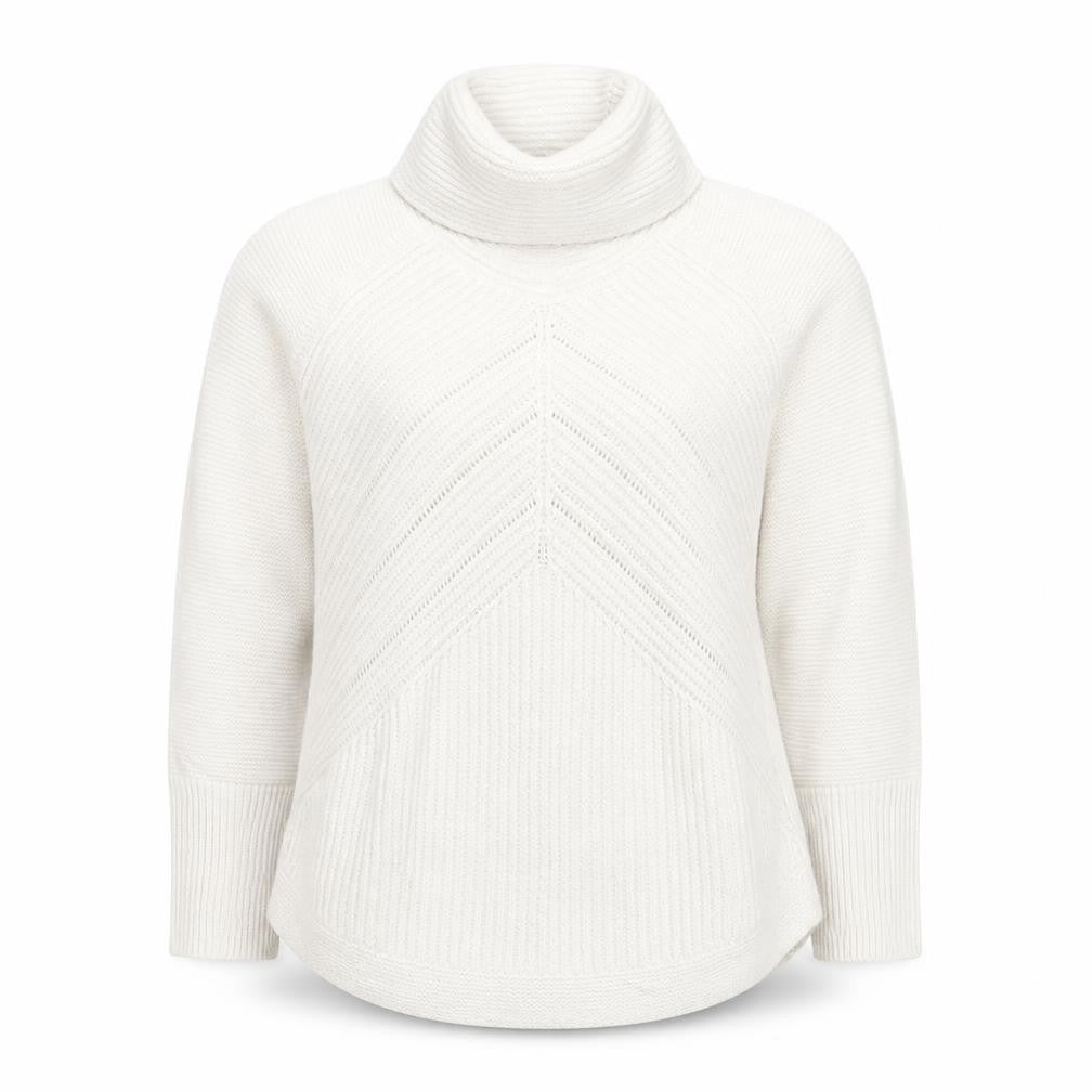 Noosnow Women's Ivory Roll Neck Chunky Knit Jumper Size S
