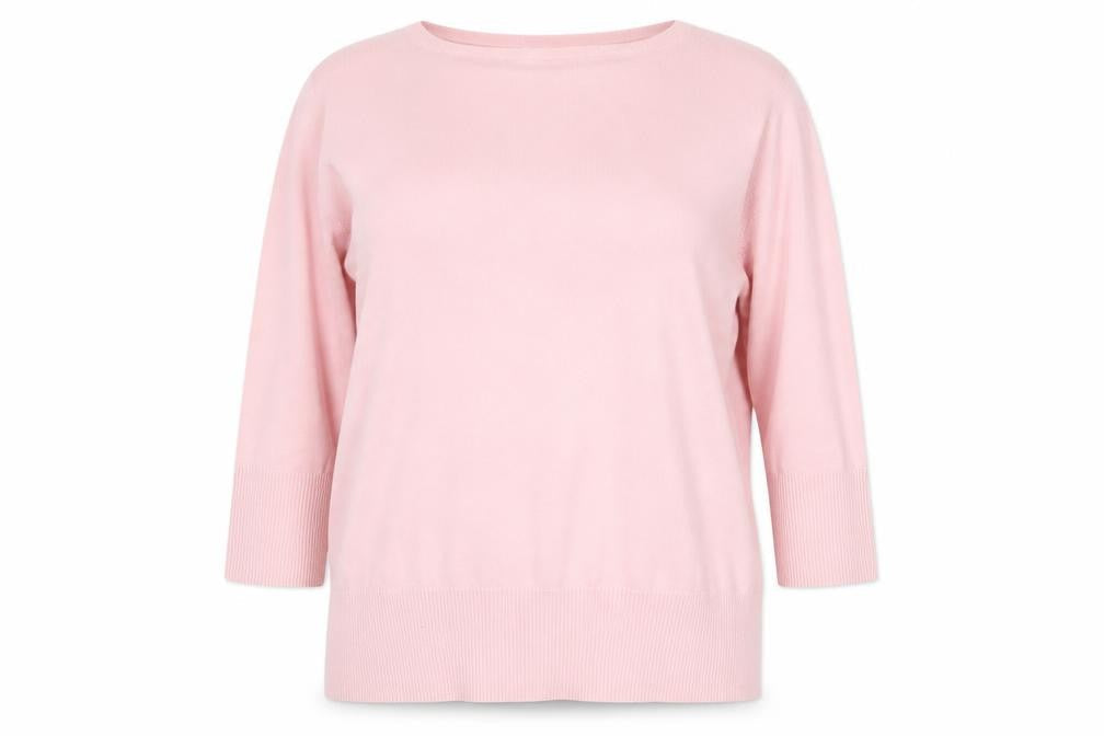 M&Co Women Pink V-Neck Cotton Blend Pullover Jumper XXL