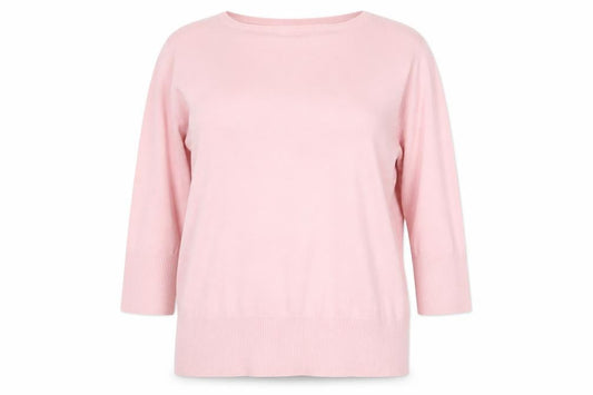 M&Co Women Pink V-Neck Cotton Blend Pullover Jumper XXL
