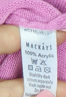 Opus Women's Pink V-Neck Long Sleeve Acrylic Knit Top Size S