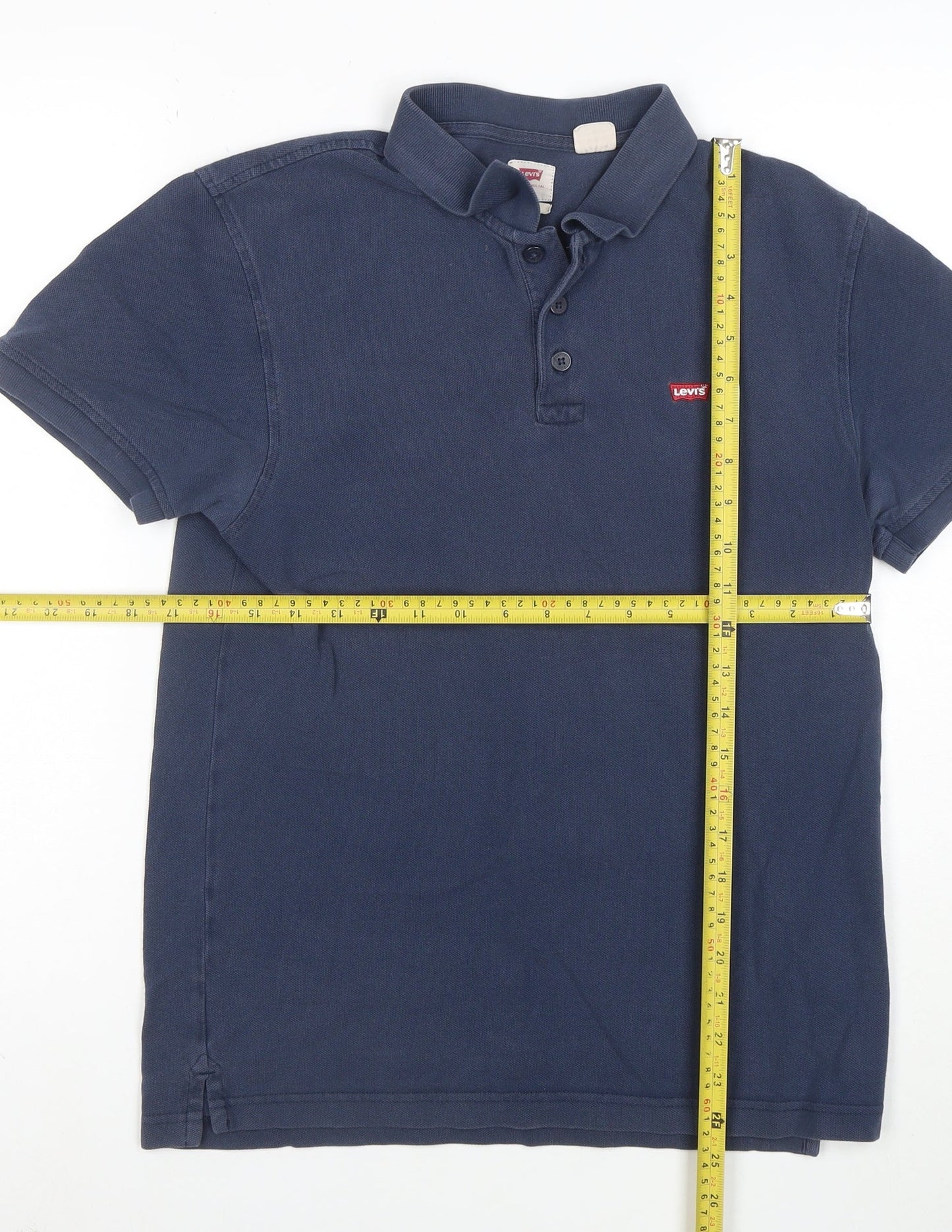 Levi's Men's Navy Blue Classic Cotton Short Sleeve Polo Shirt S