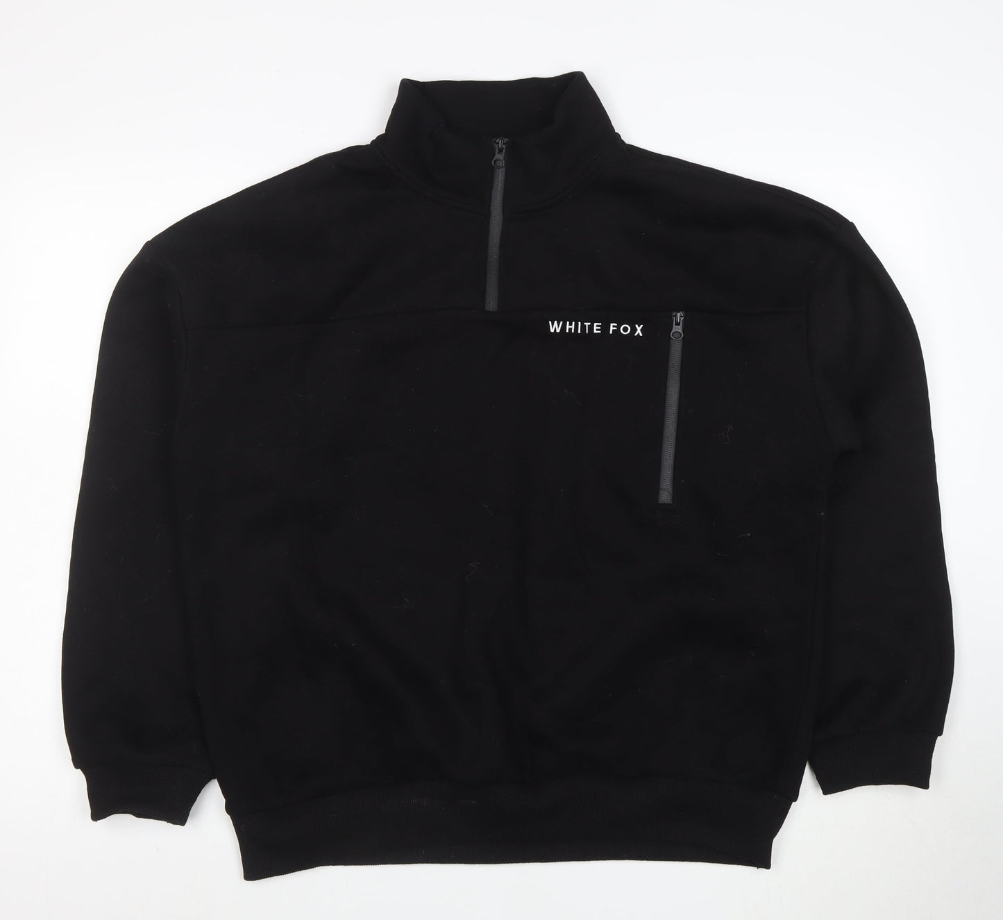 White Fox Women's Black 1/4 Zip Pullover Sweatshirt Size M/L
