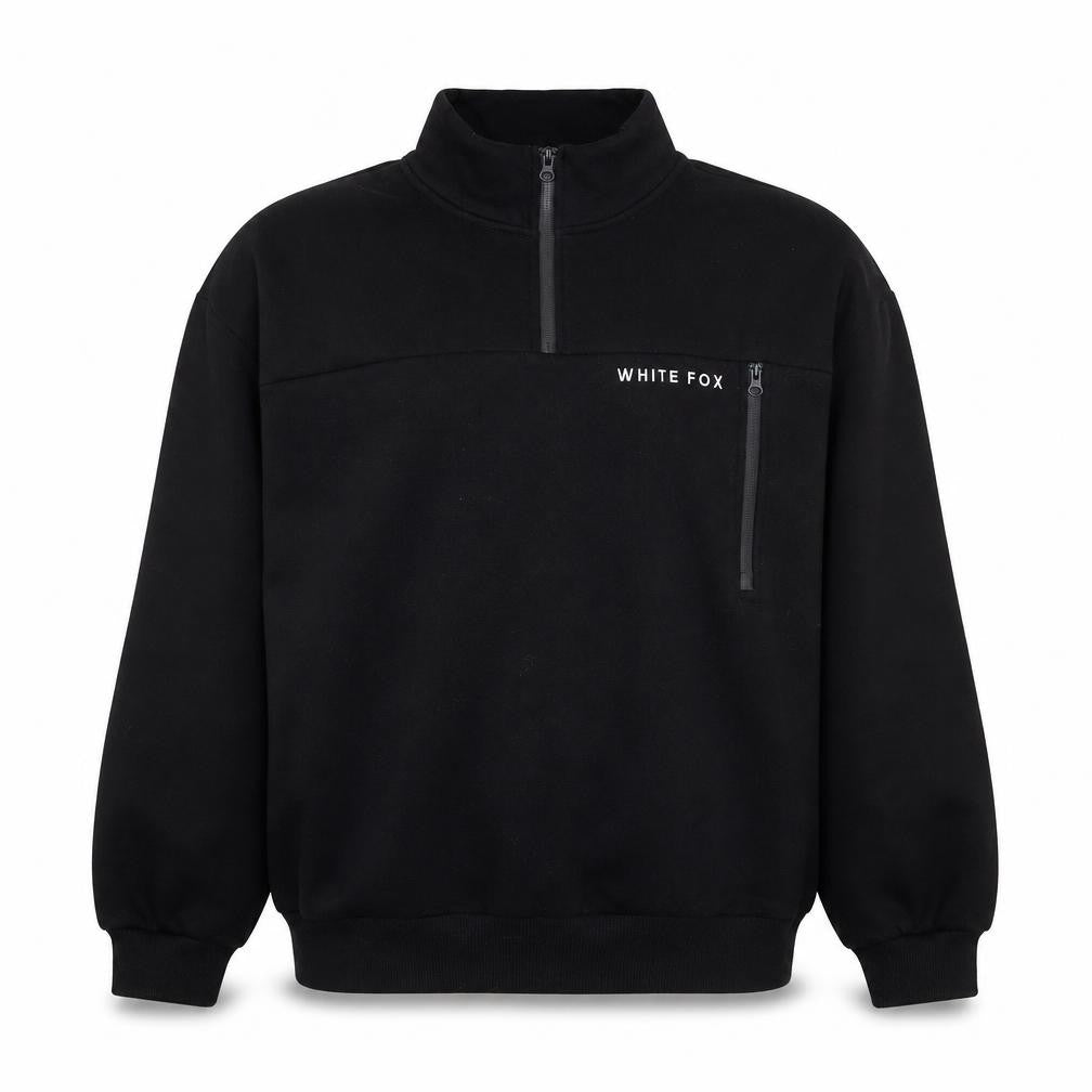 White Fox Women's Black 1/4 Zip Pullover Sweatshirt Size M/L