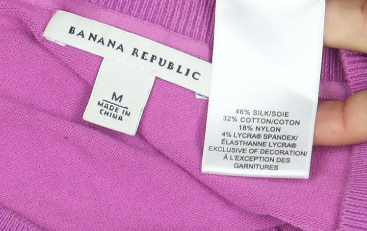 Banana Republic Women's Pink Silk Blend Cardigan Jumper M
