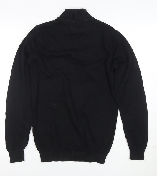 Madcap England Men's Black XS Roll Neck Cotton Jumper