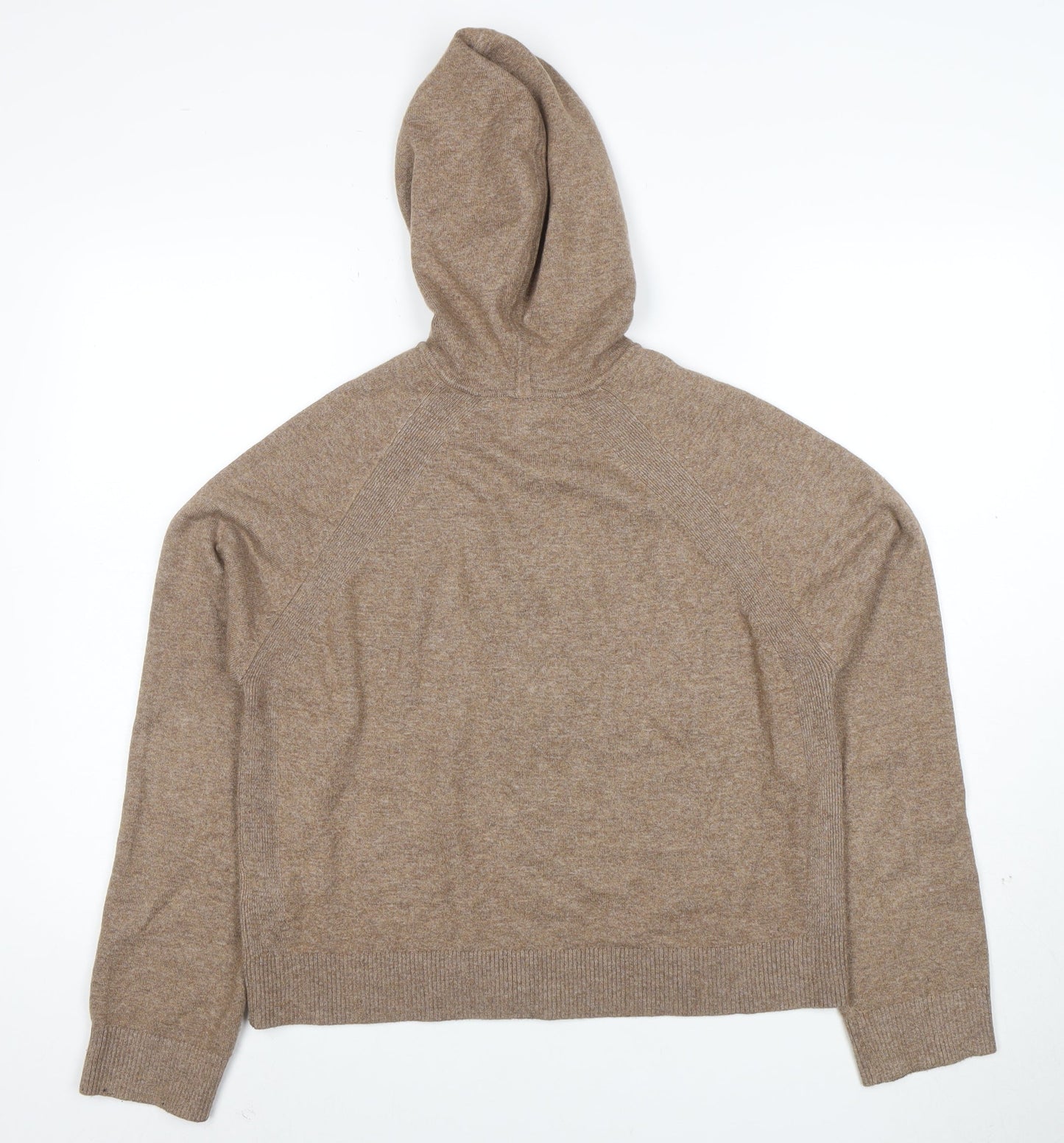 Marks and Spencer Women Beige Hooded Full Zip Jumper M