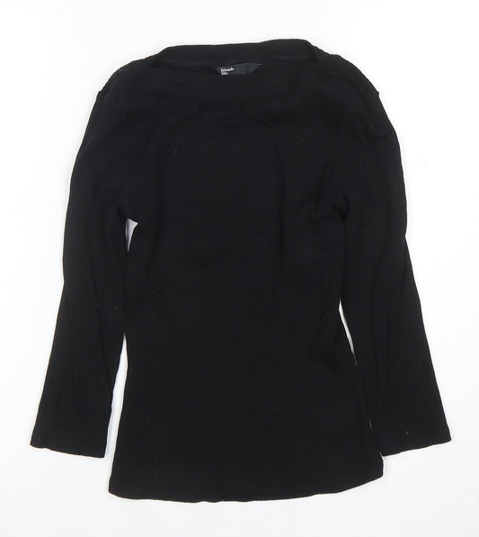 Friends Like These Women's Black Long Sleeve Cotton T-Shirt Size 8