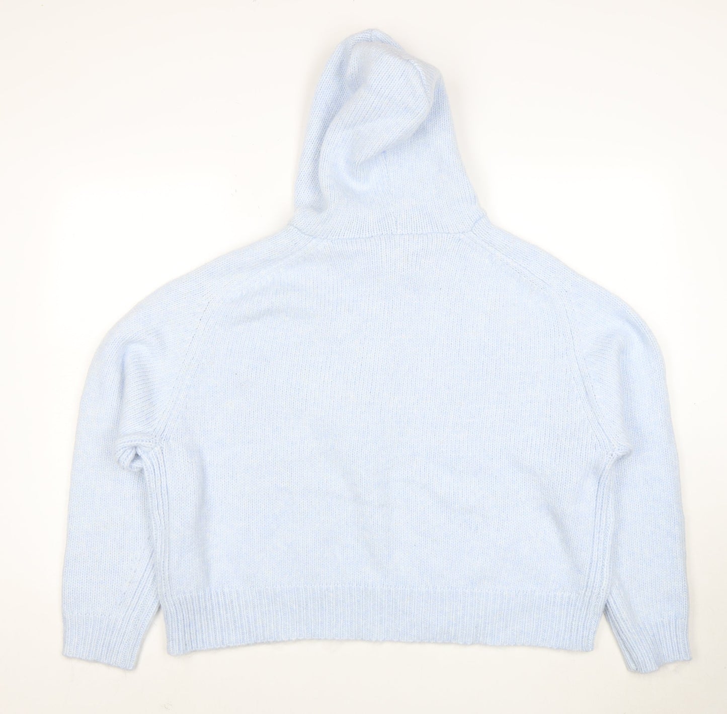 Marks and Spencer Per Una Women Blue L Hooded Pullover Jumper