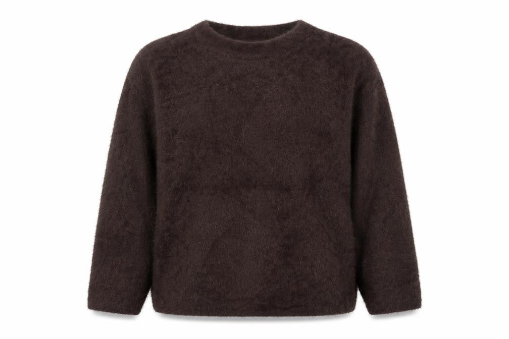Marks & Spencer Women Brown Fuzzy Knit Pullover Jumper M