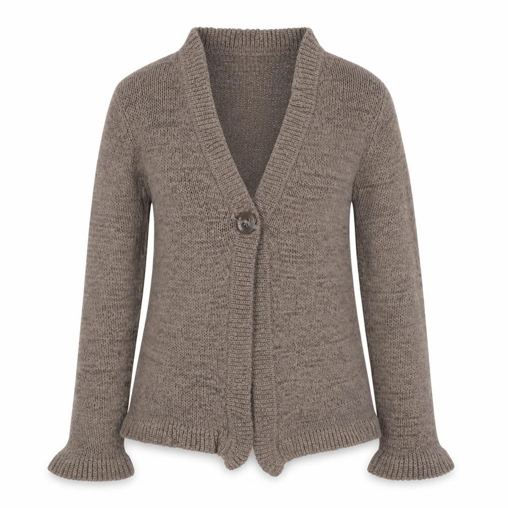 BHS Women’s Brown V-Neck Long Sleeve Knit Cardigan Size 12