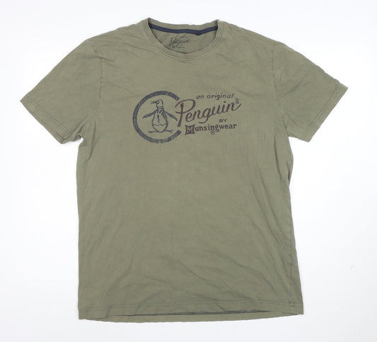 Penguin by Munsingwear Men's Green 2XL Graphic Cotton T-Shirt