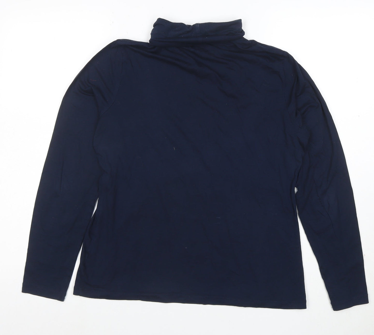 Lands' End Women's Blue Roll Neck Long Sleeve Stretch Top Size M