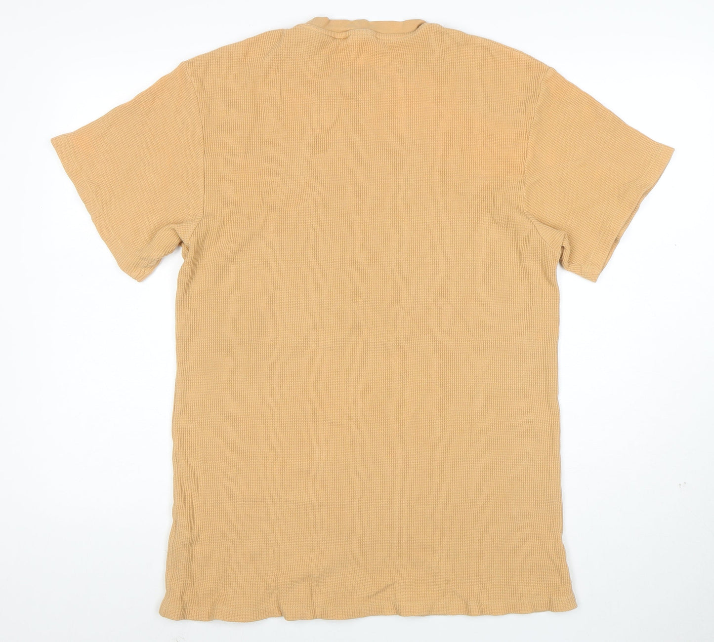 Reclaimed Vintage Men's Beige Cotton Crew Neck T-Shirt Size M
