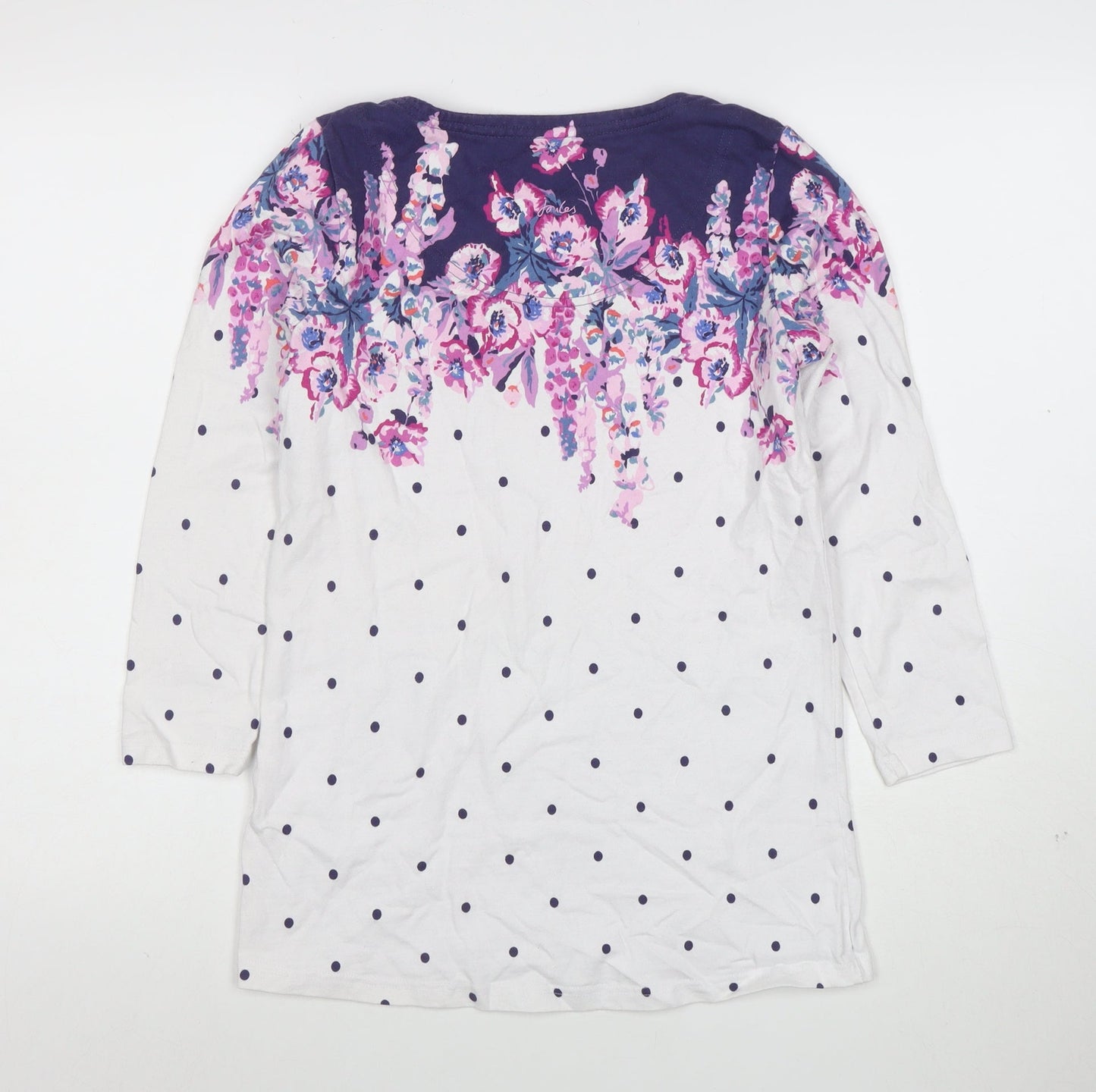 Joules Womens Multicoloured Floral Polka Dot Cotton Tunic Top Size 10