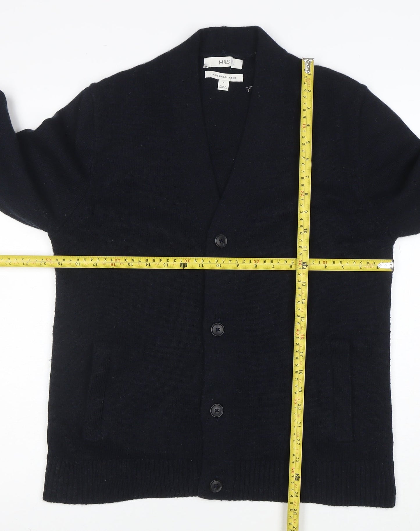 Marks and Spencer Men’s Black Lambswool Blend Cardigan M