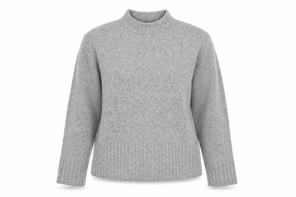 Zara Women Grey High Neck Knit Jumper Size S