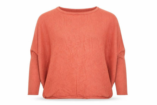 Saint Tropez Women’s Orange Relaxed Knit Blouse Size S