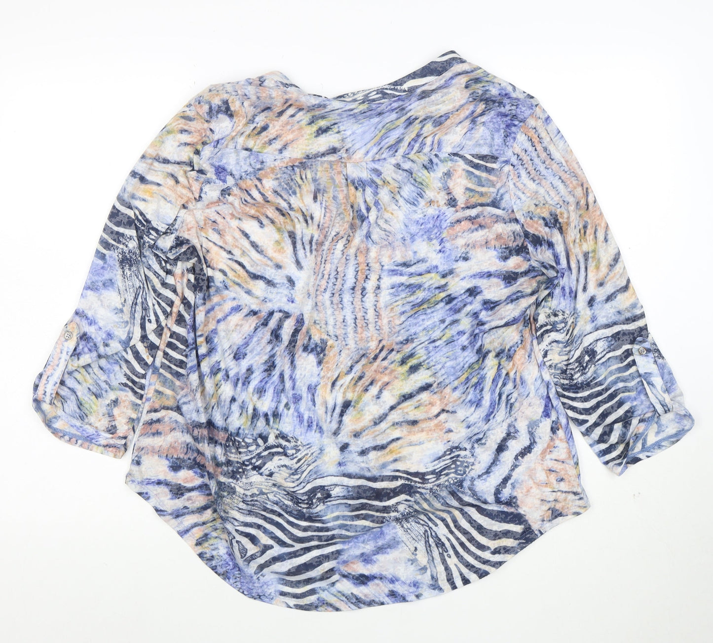 Wallis Women's Multicoloured Animal Print 3/4 Sleeve Tunic Blouse Size L