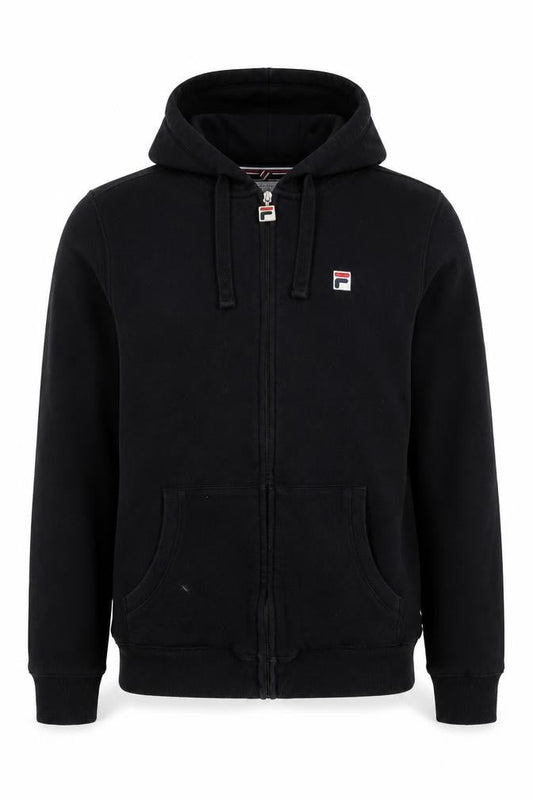 Fila White Line Men's Black Full Zip Hoodie Size M