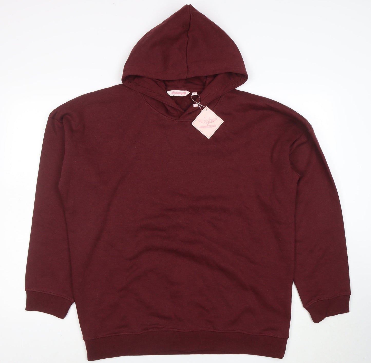 Beach Angels Womens Burgundy Pullover Hoodie Size 20 Cotton Blend